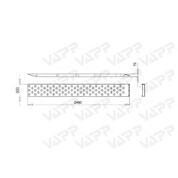 Nájezd 2505/300 mm rovný pozink 3mm (1300 kg na pár) VAPP