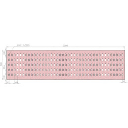 Plech děrovaný 2500 x 620/tl. 3 mm LO (105x60), pozink