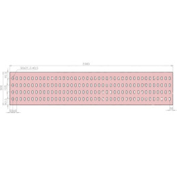 Plech děrovaný 2500 x 500/tl. 3 mm LO (105x60), pozink