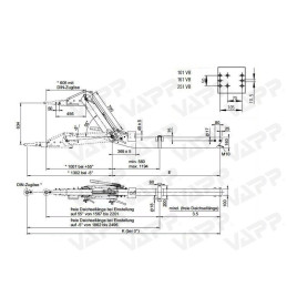 Výškově stavitelná oj AL-KO Optima 251 VB, 1425-2700kg, E 1250 mm, pro kol. jed. 1637/2051