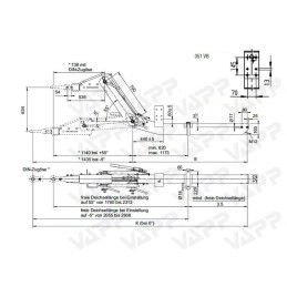 Výškově stavitelná oj AL-KO Optima 351 VB, 2500-3500kg, E 1410 mm, pro kol. jed. 2361