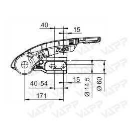 Stabilizátor AL-KO AKS 3504 s integrovaným zámkem a safety ball, vrtání 14,5 mm