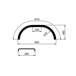 Blatník plast FT š.260 mm, d.900 mm černý