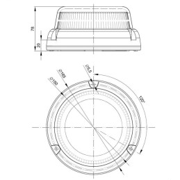 Maják magnetický oranžový Fristom FT-100 LED MAG , nízký, kabel 7,8m