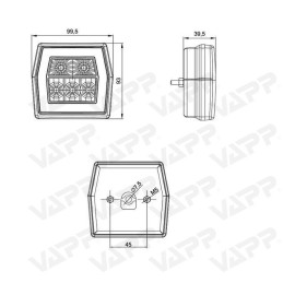 Svítilna Fristom FT-121 sdružená LED 12-24V, L/P-BL/BR/KO