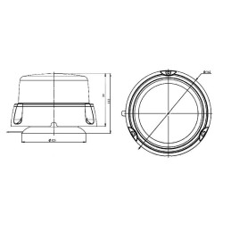 Maják magnetický LED oranžový WAS, kabel 7m, autozástrčka