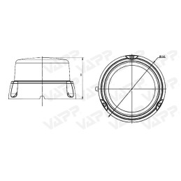 Maják pevný LED oranžový WAS, kabel 3m