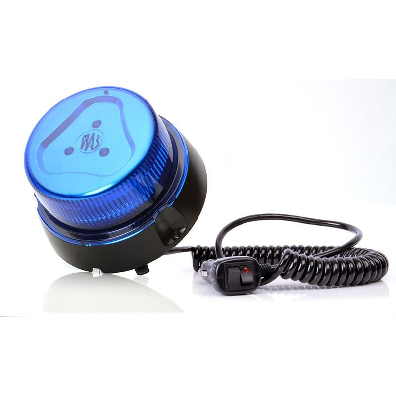 Maják magnetický LED modrý WAS, kabel 3m, autozástrčka