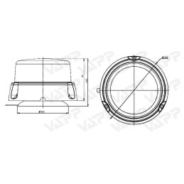 Maják magnetický LED modrý WAS, kabel 7m, autozástrčka