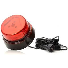 Maják magnetický LED červený WAS, kabel 7m, autozástrčka