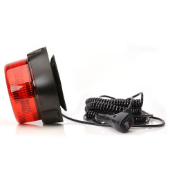 Maják magnetický LED červený WAS, kabel 7m, autozástrčka
