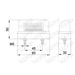 Osvětlení SPZ (registrační značky) FT-022, černé, sufit