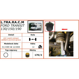 Ford Transit 130/150/190 (1989-2000) zadní pohon, jednomontáž, kulatá náprava - vzduchové pérování DUNLOP