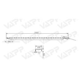 Nájezd 1990/200 mm rovný pozink (500 kg na pár) VAPP