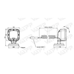 Svítilna pracovní Fristom FT-036 LED diodová, 12-36 V s magnetem a kabelem 7,8m