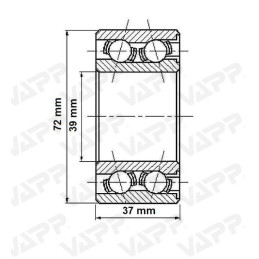 Ložisko do bubnu KNOTT 250x40 (72x39/h37), SKF