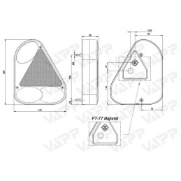 Svítilna Fristom FT-077 sdružená, L-BL/BR/KO/ML, baj5
