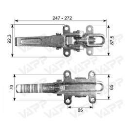 Přezka litinová SIN stavitelný třmen jemný závit (bez protikusu)