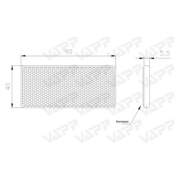 Odrazka červená 90x40 mm samolepicí