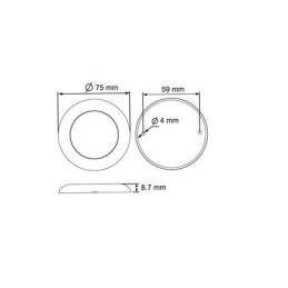 Vnitřní osvětlení Lucidity 22765 pr. 75 mm, 12-24V, 120/84 lm, 6 LED, dotek. spínač, IP67