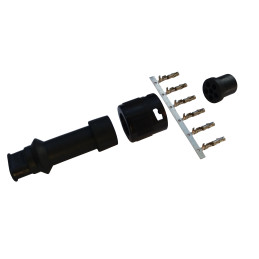 Zástrčka - bajonet VAPP 6-pólový černý, 2 vývody (Jokon kompatibilní)