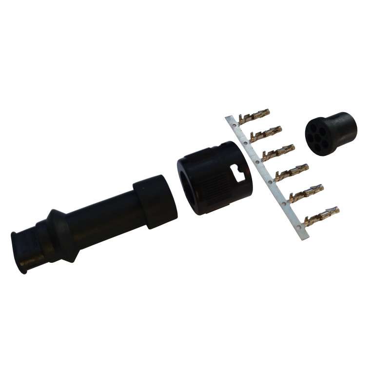 Zástrčka - bajonet VAPP 6-pólový černý, 2 vývody (Jokon kompatibilní)