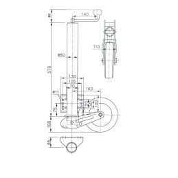 Kolečko opěrné automat. VK 60-BLH-255 SB 400 kg
