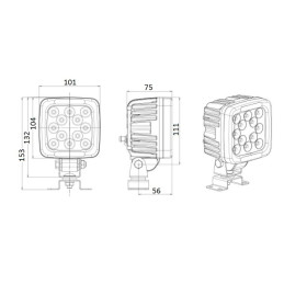 Svítilna WAS W243 sdružená LED 12-24V, L-BL/BR/KO/ML/CO/RZ IP6K9K
