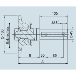 Kolová jednotka AL-KO nebrzděná pro nápravy STARR LS 1500 kg vodotěsná, 112x5 / 1 ks
