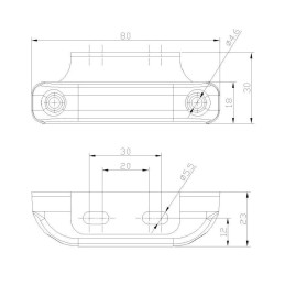 Svítilna přední obrysová LED Fristom FT-013 LED, 12-36V, na držáku