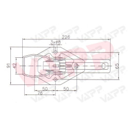 Závěr bočnic KNOTT - přezka bez protikusu, plochý třmen šestihran