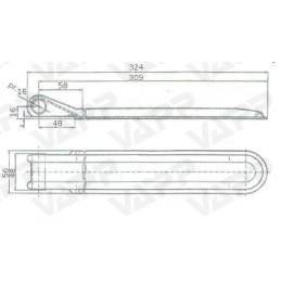 Pant bočnic KNOTT ZW-01.320 - 324 mm - horní díl
