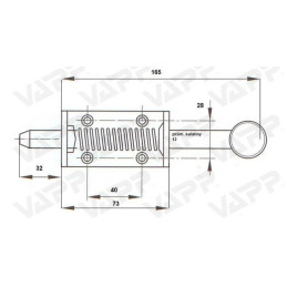 Závěr s pružinou 165 mm s plast. krytkou
