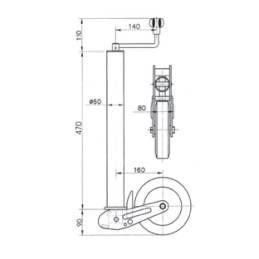 Kolečko opěrné automat. KNOTT ATK60V-B 200x50 500 kg