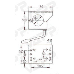 Držák opěrného kolečka 60 mm KNOTT rozevírací, plech