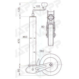 Kolečko opěrné automat. KNOTT ATK60 200x60 250 kg