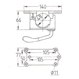 Držák opěrného kolečka 48 mm KNOTT, litina