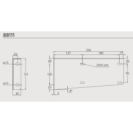 Držák boxu JUST horizontální 336mm (sada pro 1 box)