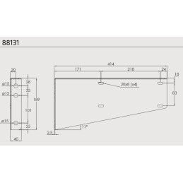 Držák boxu JUST horizontální 414mm (sada pro 1 box)