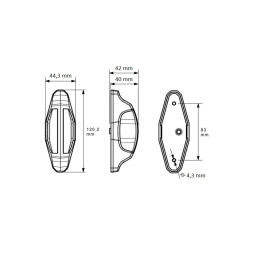 Svítilna doplňková obrysová LED Lucidity 26560K, 12-24V, L/P, závěsná, QS150