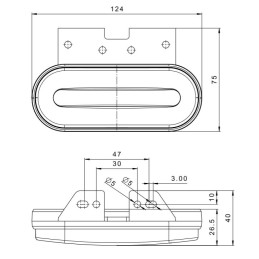 Svítilna přední obrysová LED Fristom FT-070, 12-36V, na držáku