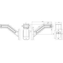 Svítilna doplňková obrysová LED WAS W168.1, 12-24V, pravá, neon ef., dynamický blinkr