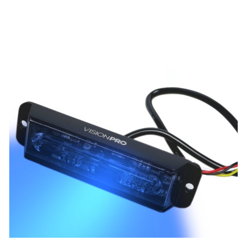 Výstražná záblesková svítilna VISIONPRO, 6x LED, modrá, plochá