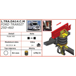 Ford Transit 250-460 (2014-) zadní pohon, dvojmontáž - vzduchové pérování Dunlop