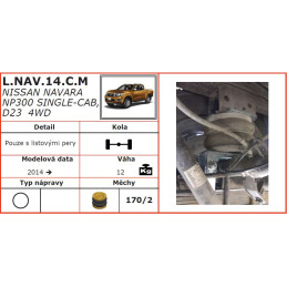 Nissan Navara NP300 D23 (2014-) - přídavné vzduchové pérování Dunlop